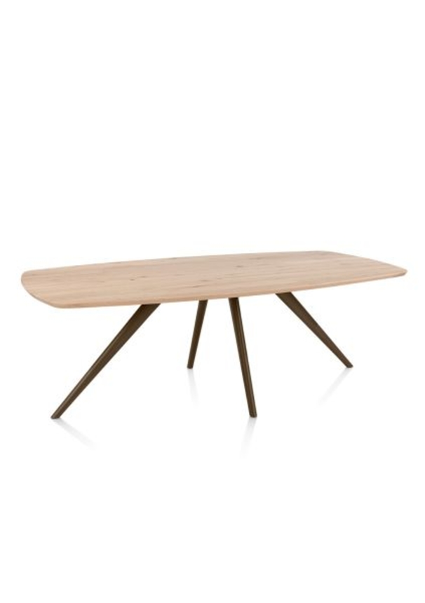 XOOON Arvada, Esstisch 220 x 110 cm, oval, 4 Beine - Beige, Weiß, Gelb - 3