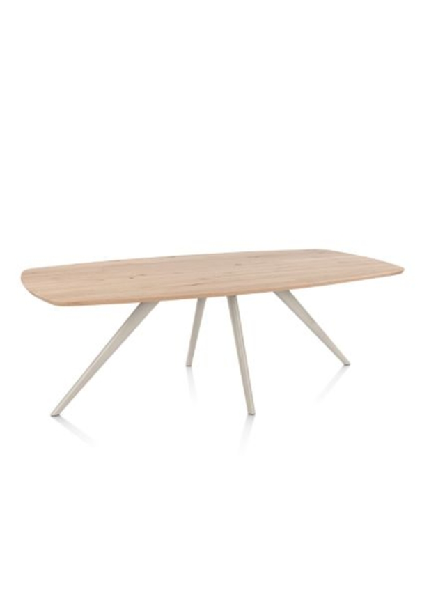 XOOON Arvada, Esstisch 220 x 110 cm, oval, 4 Beine - Beige, Weiß, Gelb - 3