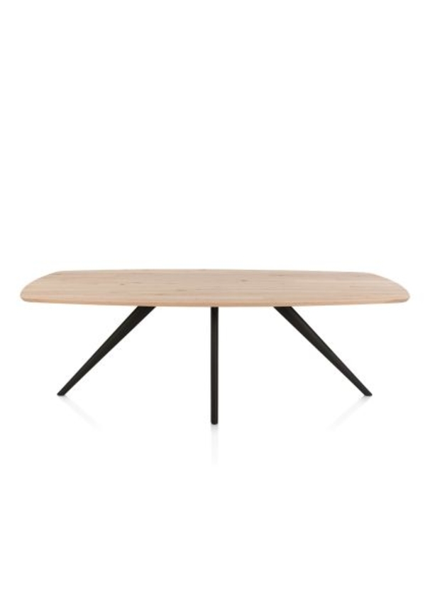 XOOON Arvada, Esstisch 220 x 110 cm, oval, 4 Beine - Beige, Weiß, Gelb - 1