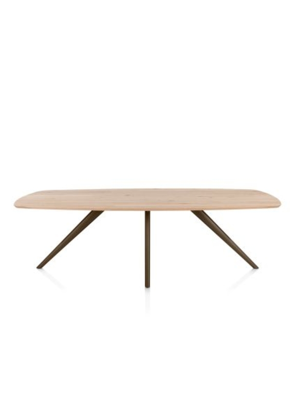 XOOON Arvada, Esstisch 250 x 110 cm, oval, 4 Beine - Beige, Weiß, Gelb - 1