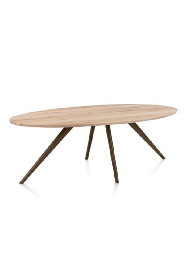 XOOON Arvada, Esstisch 220 x 110 cm, Ellipse, 4 Beine - Beige, Weiß, Gelb - 3