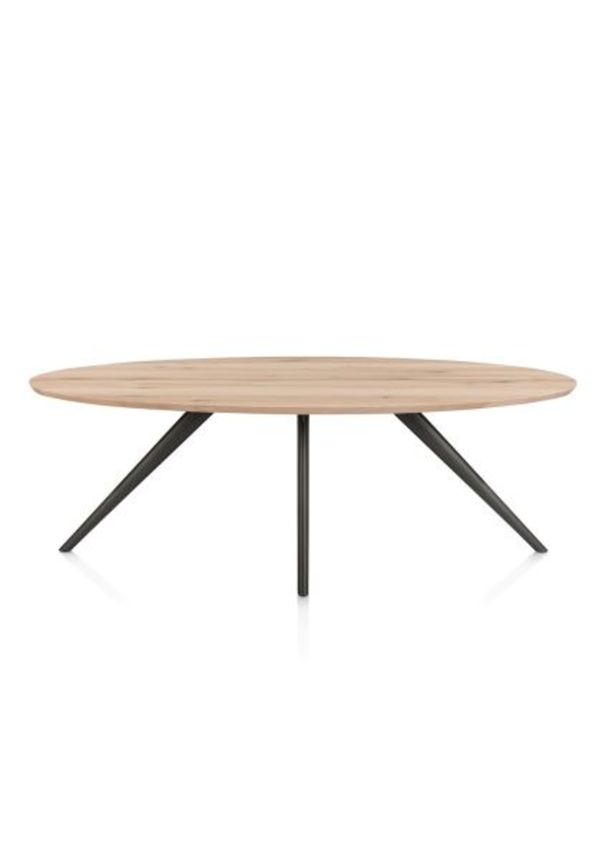 XOOON Arvada, Esstisch 220 x 110 cm, Ellipse, 4 Beine - Beige, Weiß, Gelb - 1
