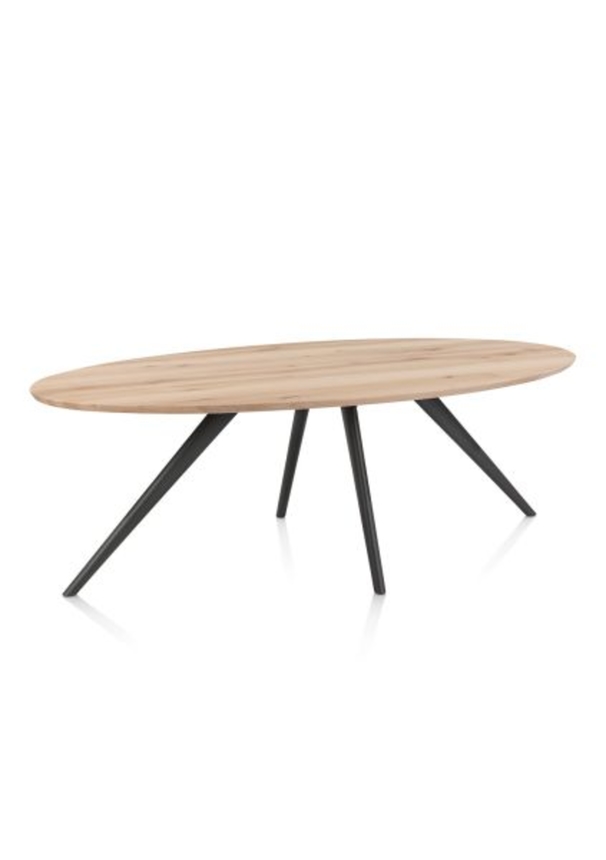 XOOON Arvada, Esstisch 220 x 110 cm, Ellipse, 4 Beine - Beige, Weiß, Gelb - 3