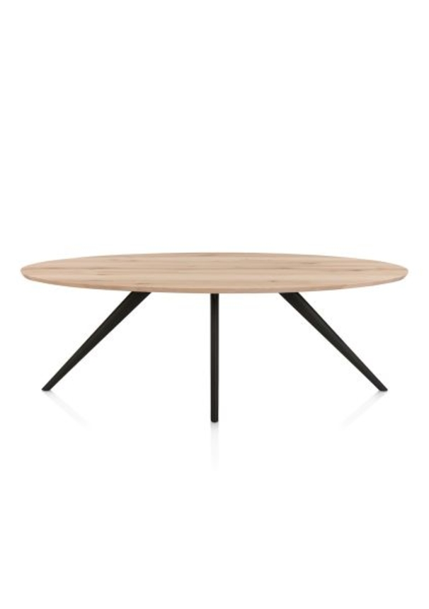 XOOON Arvada, Esstisch 220 x 110 cm, Ellipse, 4 Beine - Beige, Weiß, Gelb - 1
