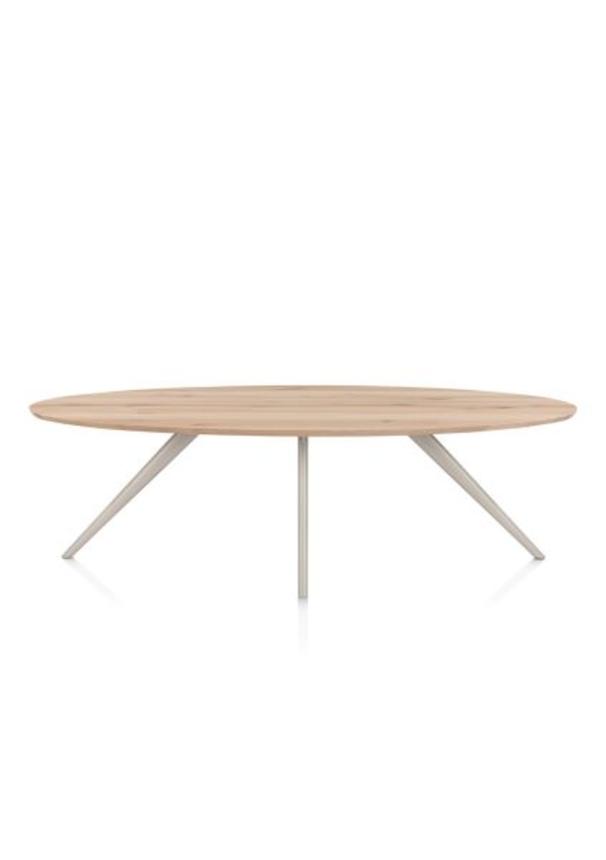 XOOON Arvada, Esstisch 250 x 110 cm, Ellipse, 4 Beine - Beige, Weiß, Gelb - 1