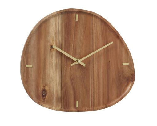 Wanduhr "Marron", oval ca. 35x30, Akaz - Holz - 1