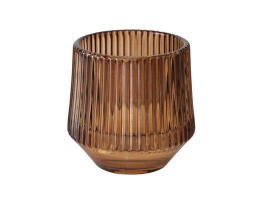 Windlicht,  Glas lackiert, verschiedene Farben, Ø/H ca. 8/8 cm - braun/beige Töne - 4