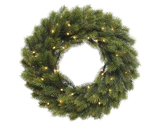 Tannenkranz mit Lichterkette - Grün - 1