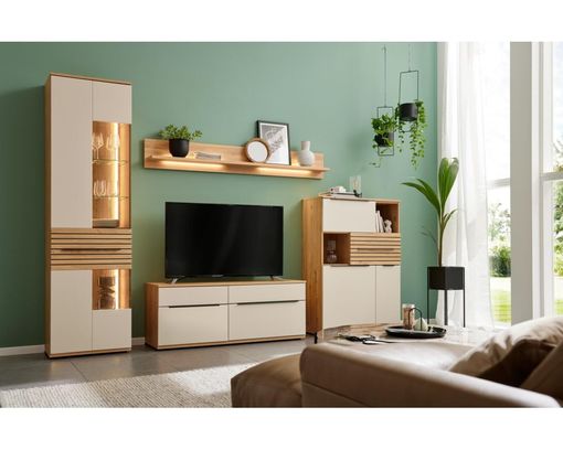 Interliving Anbauwand 2032, Eiche/Sandbeige - Beige/Braun - 1