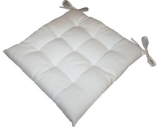 Stuhl-Sitzkissen mit Bindeband, ca. 40x40 cm, creme - Creme - 1