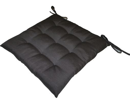 Stuhl-Sitzkissen mit Bindeband, ca. 40x40 cm, anthrazit - Anthrazit - 1