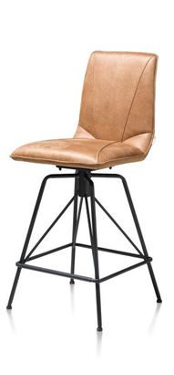 XOOON Mac, Tresenstuhl - Gestell off black Rocky + Handgriff Catania schwarz - Braun, Orange - 2