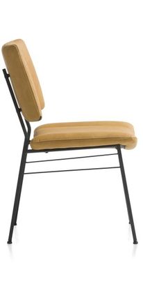 XOOON Tatum, Stuhl - Füße schwarz - Stoff Pala - Braun, Orange, Gelb - 4