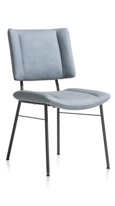 XOOON Tatum, Stuhl - Füße schwarz - Stoff Pala - Blau, Grau - 2