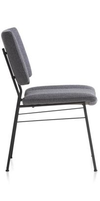 XOOON Tatum, Stuhl - Füße schwarz - Stoff Ponti - Schwarz/ Anthrazit, Grau - 4