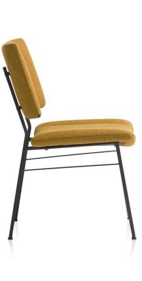 XOOON Tatum, Stuhl - Füße schwarz - Stoff Ponti - Orange, Gelb - 4