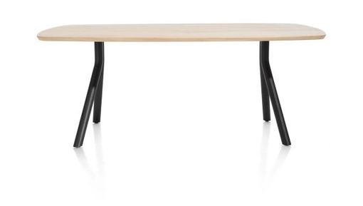 XOOON Arvada, Tisch 160 x 100 cm. - ovale - Fusse an der seite - Beige, Braun - 6