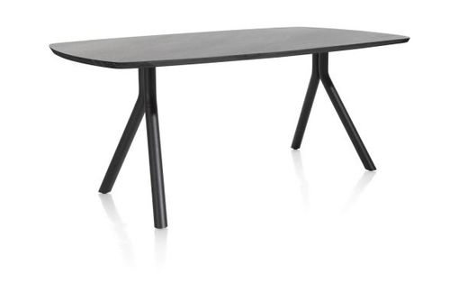 XOOON Arvada, Tisch 160 x 100 cm. - ovale - Fusse an der seite - Schwarz - 2