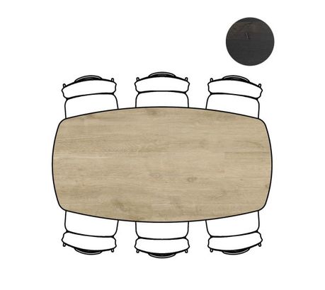 XOOON Arvada, Tisch 190 x 100 cm. - ovale - Fusse an der seite - Beige, Braun - 5