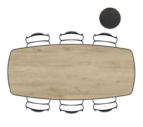XOOON Arvada, Tisch 250 x 110 cm. - ovale - Fusse an der seite - Beige, Braun - 5
