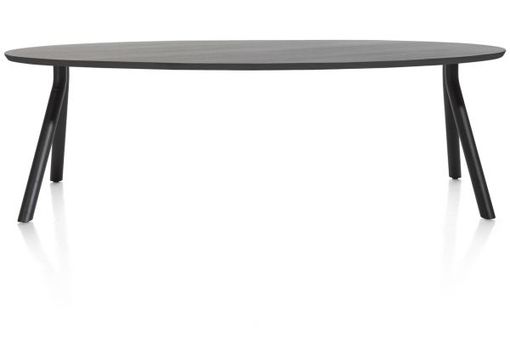 XOOON Arvada, Tisch 220 x 110 cm. - Ellipse - Fusse an der seite - Schwarz - 1