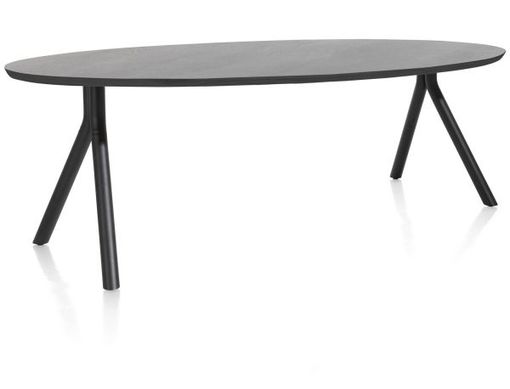 XOOON Arvada, Tisch 220 x 110 cm. - Ellipse - Fusse an der seite - Schwarz - 2