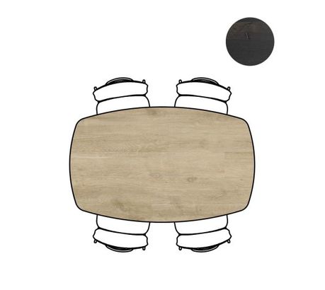 XOOON Arvada, Tisch 160 x 100 cm. - ovale - zentralem Fuß kurz - Beige, Braun - 3