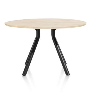 XOOON Arvada, Tisch 125 cm. - rund - zentralem Fuß kurz - Beige, Braun - 1
