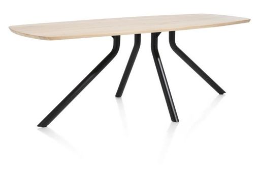 XOOON Arvada, Tisch 220 x 110 cm. - ovale - zentralem Fuß lang - Beige, Braun - 2
