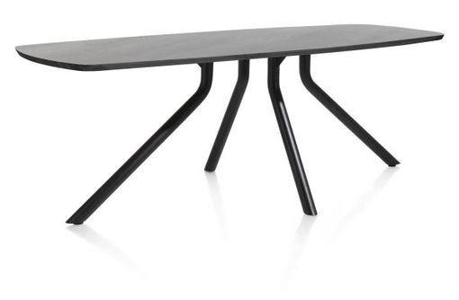 XOOON Arvada, Tisch 220 x 110 cm. - ovale - zentralem Fuß lang - Schwarz - 2