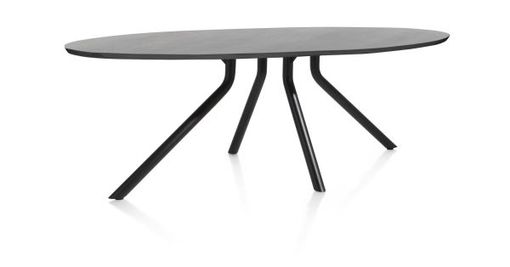 XOOON Arvada, Tisch 250 x 110 cm. - Ellipse - zentralem Fuß lang - Schwarz - 2