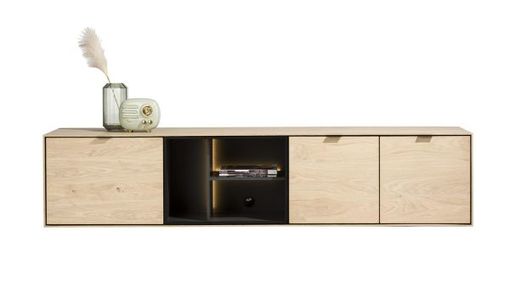 XOOON Elements, Lowboard 210 cm. - zum aufhängen + 2-Türen + Klappe + 3-Nischen + Led -  - 1