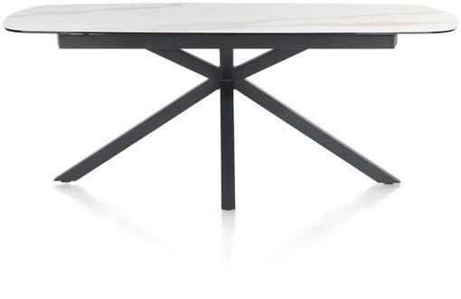 XOOON Montello, Tisch 200 x 100 cm -  zentralem Fuss - Keramikplatte - Beige, Weiß - 4