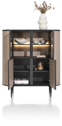 XOOON Aramon, Schrank 125 cm. - 2-Türen + 2-Glastüren (+ LED) -  - 3