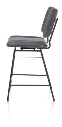 XOOON Tatum, Tresenstuhl - drehbar - Fuesse schwarz - Stoff Pala - Schwarz/ Anthrazit - 4