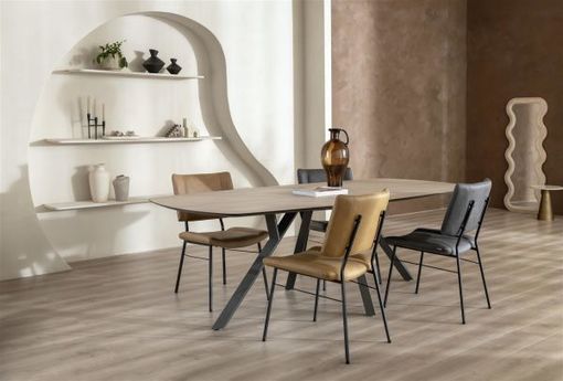 XOOON Tatum, Tresenstuhl - drehbar - Fuesse schwarz - Stoff Pala - Schwarz/ Anthrazit - 5
