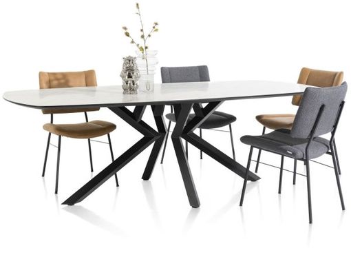 XOOON Tatum, Tresenstuhl - drehbar - Fuesse schwarz - Stoff Pala - Schwarz/ Anthrazit - 7