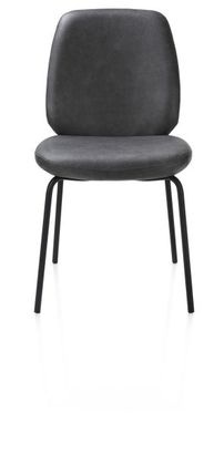 XOOON Fae, Stuhl - 4 Fußen - rough off black - Stoff Pala - Schwarz/ Anthrazit - 1