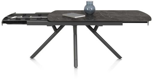 XOOON Novello, Ausziehtisch 200 (+ 78) x 100 cm - Primo Laminato marble - Schwarz - 7