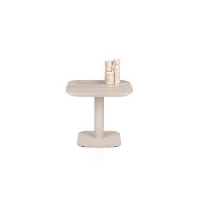 XOOON Brianto, Couchtisch 50 x 50 cm - Keramik Platte - Beige - 1