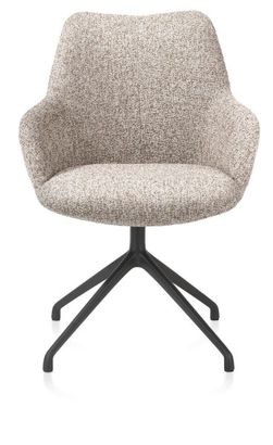 XOOON Mats, Armlehnstuhl - Aluminium Gestell rough off black - drehbar - Stoff Luton -  - 1