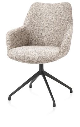 XOOON Mats, Armlehnstuhl - Aluminium Gestell rough off black - drehbar - Stoff Luton -  - 2