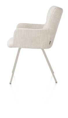 XOOON Sage, Armlehnstuhl 4 Fußen creme - Stoff Luton - Creme - 4