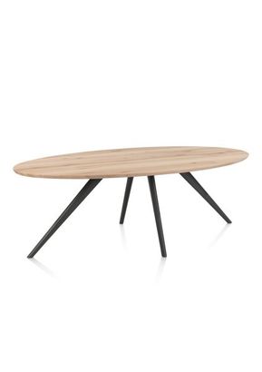 XOOON Arvada, Esstisch 220 x 110 cm, Ellipse, 4 Beine - Beige, Weiß, Gelb - 3