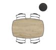 XOOON Arvada, Tisch 160 x 100 cm. - ovale - Fusse an der seite - Beige, Braun - 5