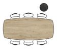 XOOON Arvada, Tisch 250 x 110 cm. - ovale - Fusse an der seite - Beige, Braun - 5