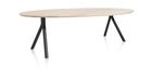 XOOON Arvada, Tisch 250 x 110 cm. - Ellipse - Fusse an der seite - Beige, Braun - 2