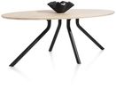 XOOON Arvada, Tisch 220 x 110 cm. - Ellipse - zentralem Fuß lang - Beige, Braun - 2