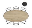 XOOON Arvada, Tisch 220 x 110 cm. - Ellipse - zentralem Fuß lang - Beige, Braun - 5