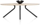 XOOON Arvada, Tisch 220 x 110 cm. - Ellipse - zentralem Fuß lang - Beige, Braun - 6